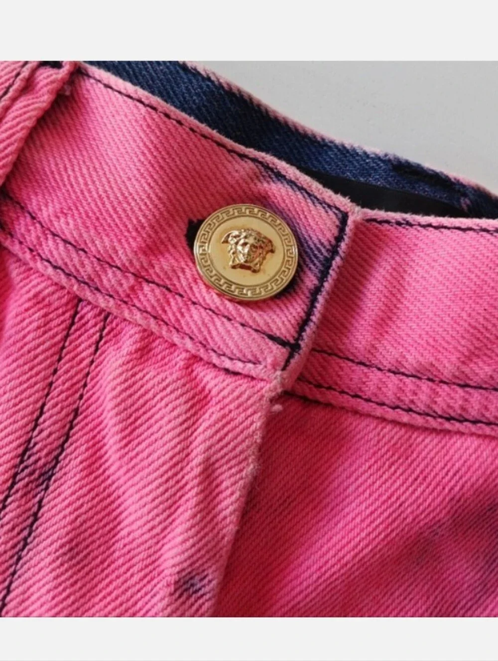 Versace Pink Denim Shorts Size 27